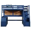 Acme Jason II Storage Twin Wooden Loft Bed with 8 Drawers in Navy Blue view 3