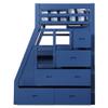 Acme Jason II Storage Twin Wooden Loft Bed with 8 Drawers in Navy Blue view 4