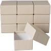 Gift Box, 3.7 x 3.7 x 1.8 inches (9.5 x 9.5 x 4.5 cm), Set of 10 (Lame Beige) view 1