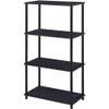 Acme Nypho 4 Wooden Shelves Rectangular Bookshelf with Metal Frame in Black view 1