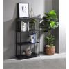 Acme Nypho 4 Wooden Shelves Rectangular Bookshelf with Metal Frame in Black view 2