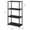 Acme Nypho 4 Wooden Shelves Rectangular Bookshelf with Metal Frame in Black view 3