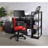Acme Nypho 4 Wooden Shelves Rectangular Bookshelf with Metal Frame in Black view 4