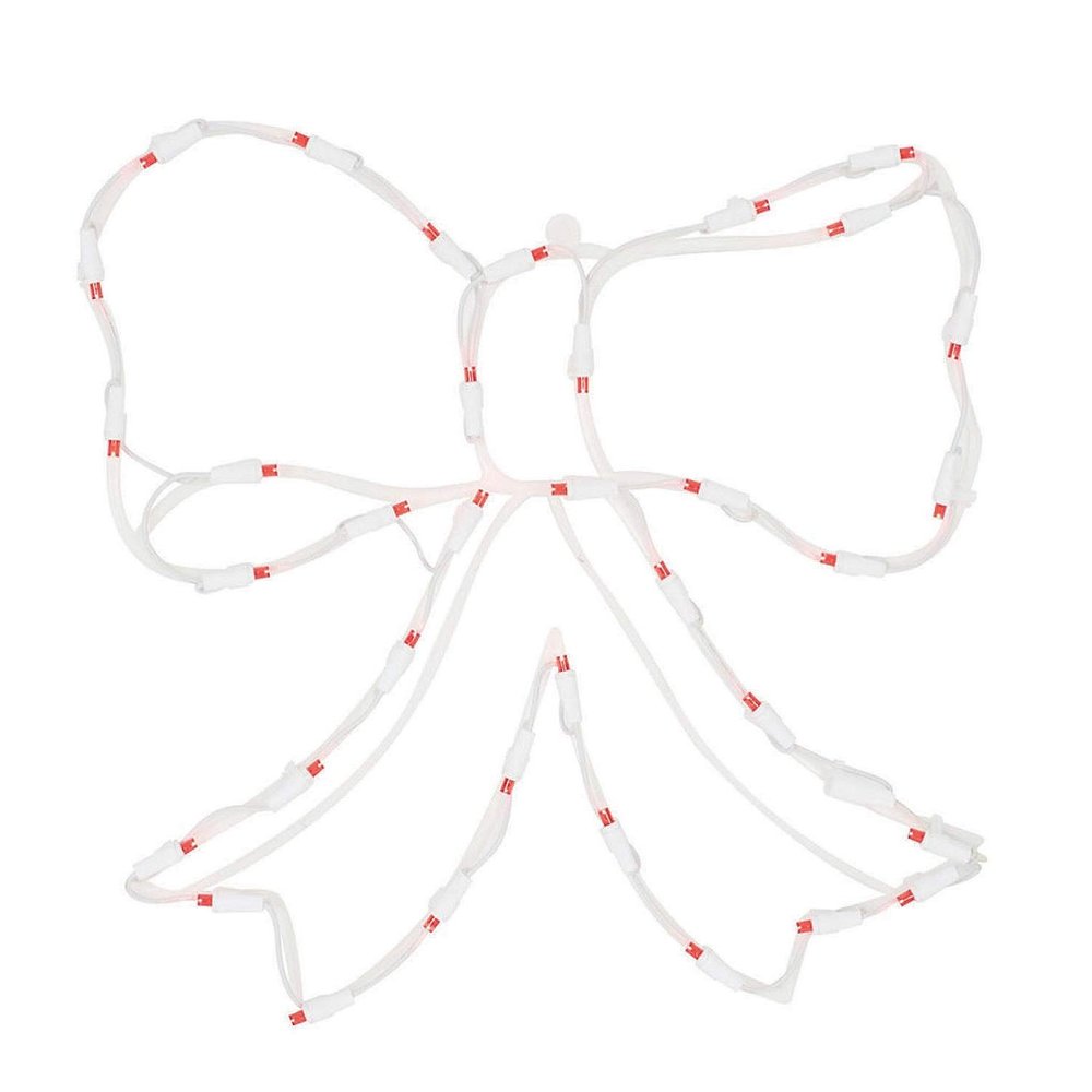 16" Red Bow Wire Silhouette with LED Lights