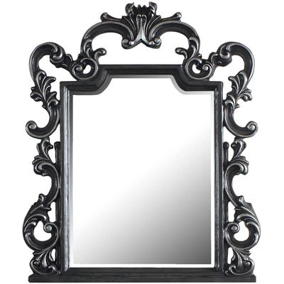 Acme House Delphine Wooden Frame Dresser Mirror with Beveled Edge in Charcoal