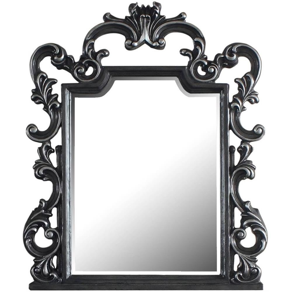 Acme House Delphine Wooden Frame Dresser Mirror with Beveled Edge in Charcoal