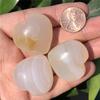 Anlingem 3pcs Heart Shaped Rose Quartz Puffy Heart Stone for Chakra Energy Healing, Reiki, Meditation, Massage and Decoration (Agate Heart) AL-AH view 4