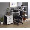 Acme Nypho Wooden 2 Shelves Writing Desk in Antique White and Black view 2