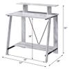 Acme Nypho Wooden 2 Shelves Writing Desk in Antique White and Black view 3