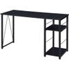 Acme Vadna Wooden Top 2-Shelf Writing Desk with Open Metal Base in Black view 1