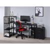 Acme Vadna Wooden Top 2-Shelf Writing Desk with Open Metal Base in Black view 2