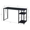 Acme Vadna Wooden Top 2-Shelf Writing Desk with Open Metal Base in Black view 3