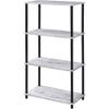 Acme Nypho 4 Wooden Shelves Rectangular Bookshelf in Antique White and Black view 1