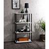 Acme Nypho 4 Wooden Shelves Rectangular Bookshelf in Antique White and Black view 2