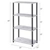 Acme Nypho 4 Wooden Shelves Rectangular Bookshelf in Antique White and Black view 3