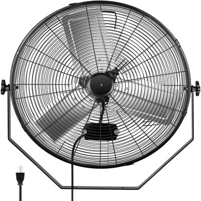 Simple Deluxe 24 Inch Industrial Wall Mount Fan, 3 Speed Commercial Ventilation Metal Fan for Warehouse, Greenhouse, Workshop, Patio, Factory and Basement - High Velocity, black
