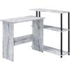 Acme Ievi Wooden Top Writing Desk with Bookcase in Antique White and Black view 1