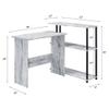 Acme Ievi Wooden Top Writing Desk with Bookcase in Antique White and Black view 3