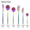 JASHII Silverware Set, 36 Piece Food Grade Stainless Steel Flatware Set Fork Spoon Knife Utensils for Daily Use and Party, Service for 6 Anti Rust, Safe in Dishwasher (Matte Rainbow) view 3