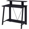Acme Nypho Wooden 2 Shelves Writing Desk with Metal Frame in Black view 1
