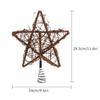 Toddmomy Rustic Christmas Tree Topper Rattan Natural Star Hollowed-Out Star Ornaments with Coil Base for Holiday Home Office view 4