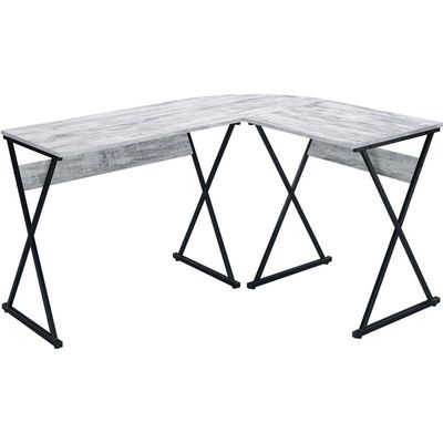 Acme Zafiri Wooden Top Writing Desk in Antique White and Black