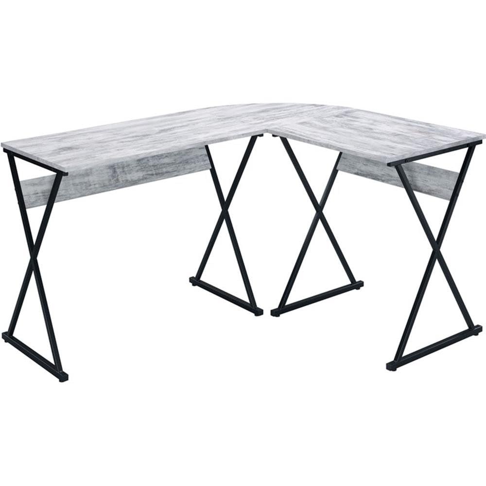 Acme Zafiri Wooden Top Writing Desk in Antique White and Black