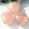 Anlingem 3pcs Heart Shaped Rose Quartz Puffy Heart Stone for Chakra Energy Healing, Reiki, Meditation, Massage and Decoration (Rose Quartz Heart) AL-RQH view 1