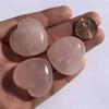 Anlingem 3pcs Heart Shaped Rose Quartz Puffy Heart Stone for Chakra Energy Healing, Reiki, Meditation, Massage and Decoration (Rose Quartz Heart) AL-RQH view 2