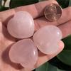 Anlingem 3pcs Heart Shaped Rose Quartz Puffy Heart Stone for Chakra Energy Healing, Reiki, Meditation, Massage and Decoration (Rose Quartz Heart) AL-RQH view 4