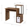 Acme Lyphre Wooden Top Computer Desk in Weathered Oak and Black view 3