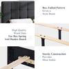 Allewie Queen Size Panel Bed Frame with Adjustable Headboard for High Profile/Fabric Upholstered/Square Stitched Padded Headboard/Box Spring or Bunkie Board Required/Dark Grey view 4