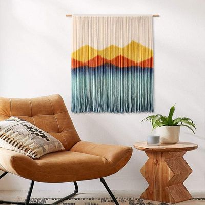 Aurtem Tapestry Wall Hanging Art Work Hand-Woven Dyed Knotted Knitting Wool Cotton Home Decoration