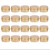 1 oz. Gold Tins Aluminum Metal Tin Round Screw Top Lid Containers Jars Metal Storage Tin Jars Aluminum Tin Cans Travel Storage Tins for Lip Balm DIY Cosmetics Salves, 20 Pack view 1