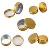 1 oz. Gold Tins Aluminum Metal Tin Round Screw Top Lid Containers Jars Metal Storage Tin Jars Aluminum Tin Cans Travel Storage Tins for Lip Balm DIY Cosmetics Salves, 20 Pack view 2