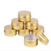 1 oz. Gold Tins Aluminum Metal Tin Round Screw Top Lid Containers Jars Metal Storage Tin Jars Aluminum Tin Cans Travel Storage Tins for Lip Balm DIY Cosmetics Salves, 20 Pack view 3