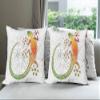 Ambesonne Batik Decorative Throw Pillow Case Pack of 4, Native Southeast Common House Gecko Moon Lizard Tropical Monster Graphic Design, Cushion Cover for Couch Living Room Car, 18", Orange Green view 1