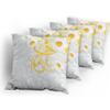 Ambesonne Daffodil Throw Pillow Cushion Case Pack of 4, Daffodils on Ornate Background Floral Repeating Swirling Curves Spring Pattern, Modern Accent Double-Sided Digital Printing, 18", Grey Yellow view 4