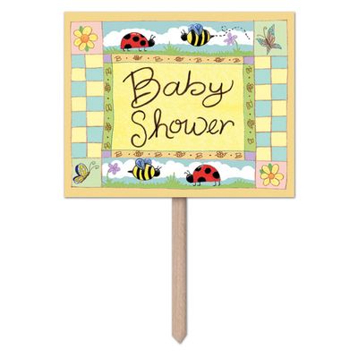 Pack of 6 Blue and Red Fun Baby Shower Yard Sign Decors 24"