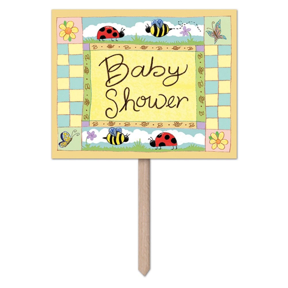 Pack of 6 Blue and Red Fun Baby Shower Yard Sign Decors 24"
