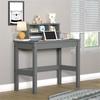 Acme Logan Wooden Rectangular Writing Desk with Hutch and Cable Hole in Gray view 2