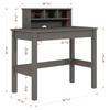 Acme Logan Wooden Rectangular Writing Desk with Hutch and Cable Hole in Gray view 3
