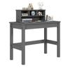 Acme Logan Wooden Rectangular Writing Desk with Hutch and Cable Hole in Gray view 4