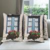 Ambesonne Country Decorative Throw Pillow Case Pack of 4, Mediterranean Style Window Open Shutters Image French Urban Life Theme Print, Cushion Cover for Couch Living Room Car, 18", Blue Grey view 1