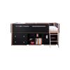 Acme Prescott Wooden Frame Bookshelf with 2 Compartments in Black and Rose Gold view 2
