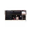 Acme Prescott Wooden Frame Bookshelf with 2 Compartments in Black and Rose Gold view 3