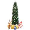 Long & Bright 7.5ft Pointed PVC Pen Holder Christmas Tree for Christmas Decoration Home Decoration Vivid Green Christmas Tree view 1