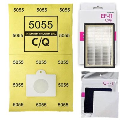 81614 - 81615 - BC4027 Bag and Filter Kit. 12 5055 Bags + 1 EF-11 + 1 CF 1. Compatible with Kenmore 600 Series Bagged Canister Vacuum w/ Pet PowerMate. Replaces Part #'s C/Q, 50557, 50558, 50104, 52370, 81002