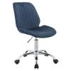 Acme Muata Tufted Velvet Armless Office Chair in Twilight Blue and Chrome view 1