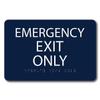 The Sign Studio - 4" x 5" - Marine Blue/White - ADA - Emergency Exit Sign with Tactile & Braille view 1